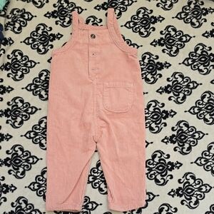 Kids Pink Corduroy Overalls - Soft Strap Jumper